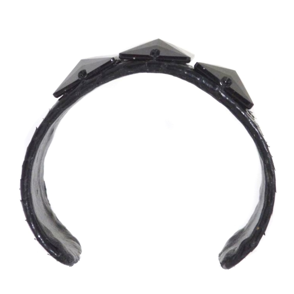 GIGIChic Black Snakeskin Leather Cuff Bracelet